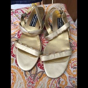 Gold Stuart Weitzman Sandals 8S